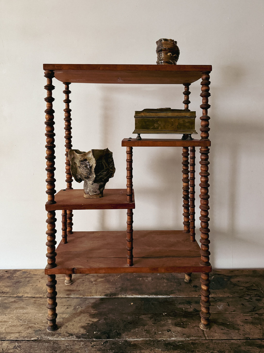 Vintage Folk Art Spool Shelf