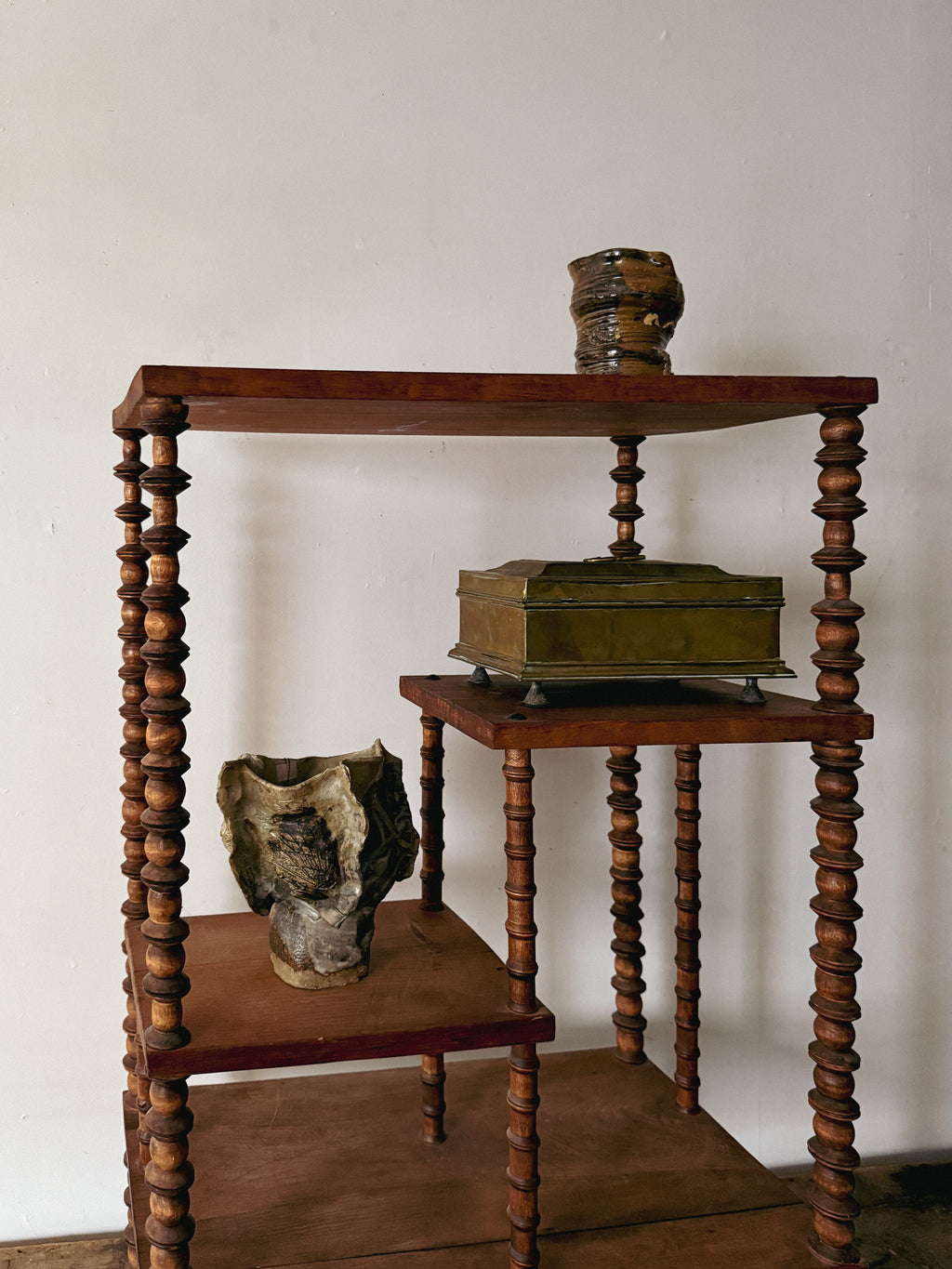 Vintage Folk Art Spool Shelf