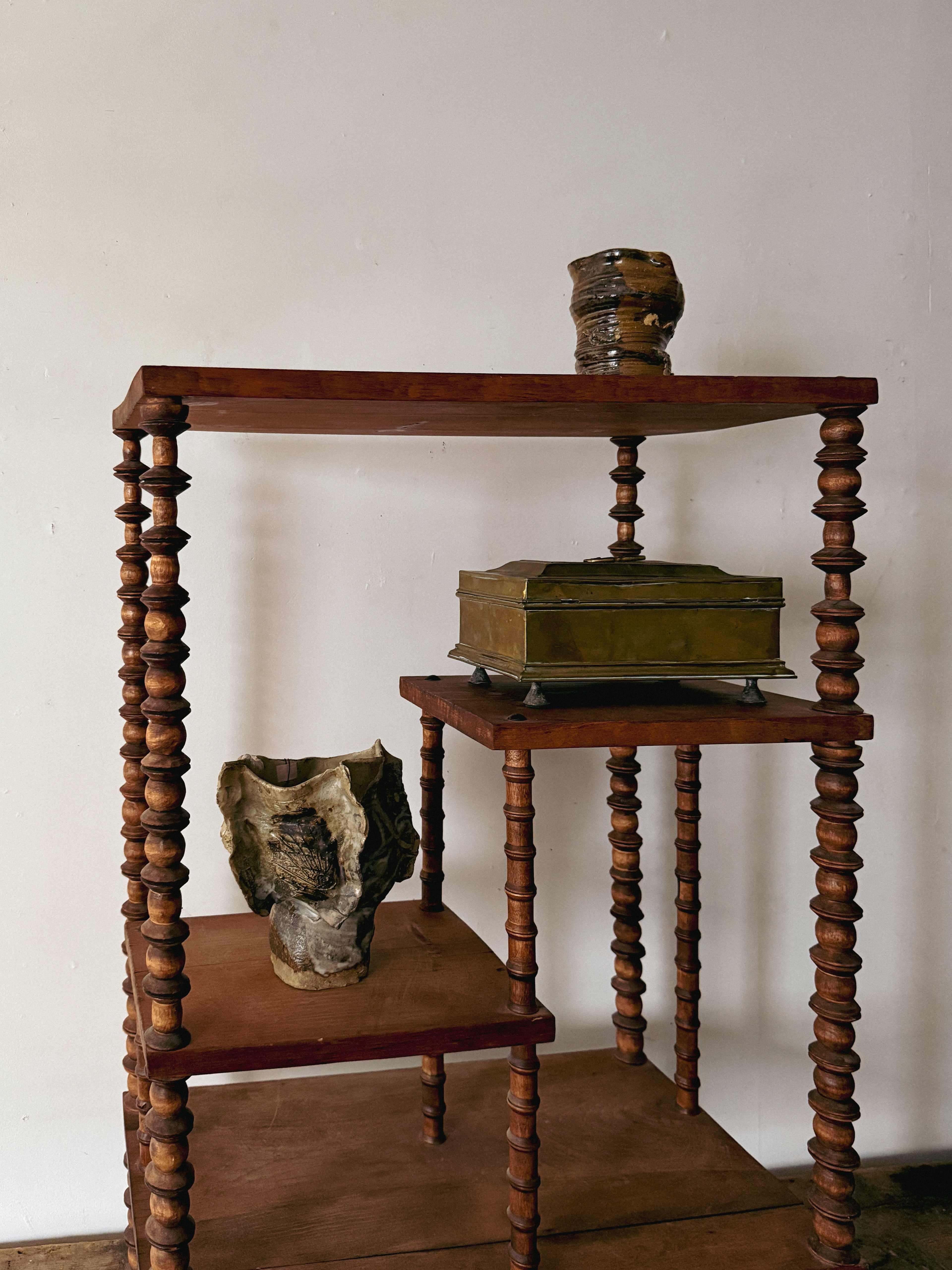 Vintage Folk Art Spool Shelf