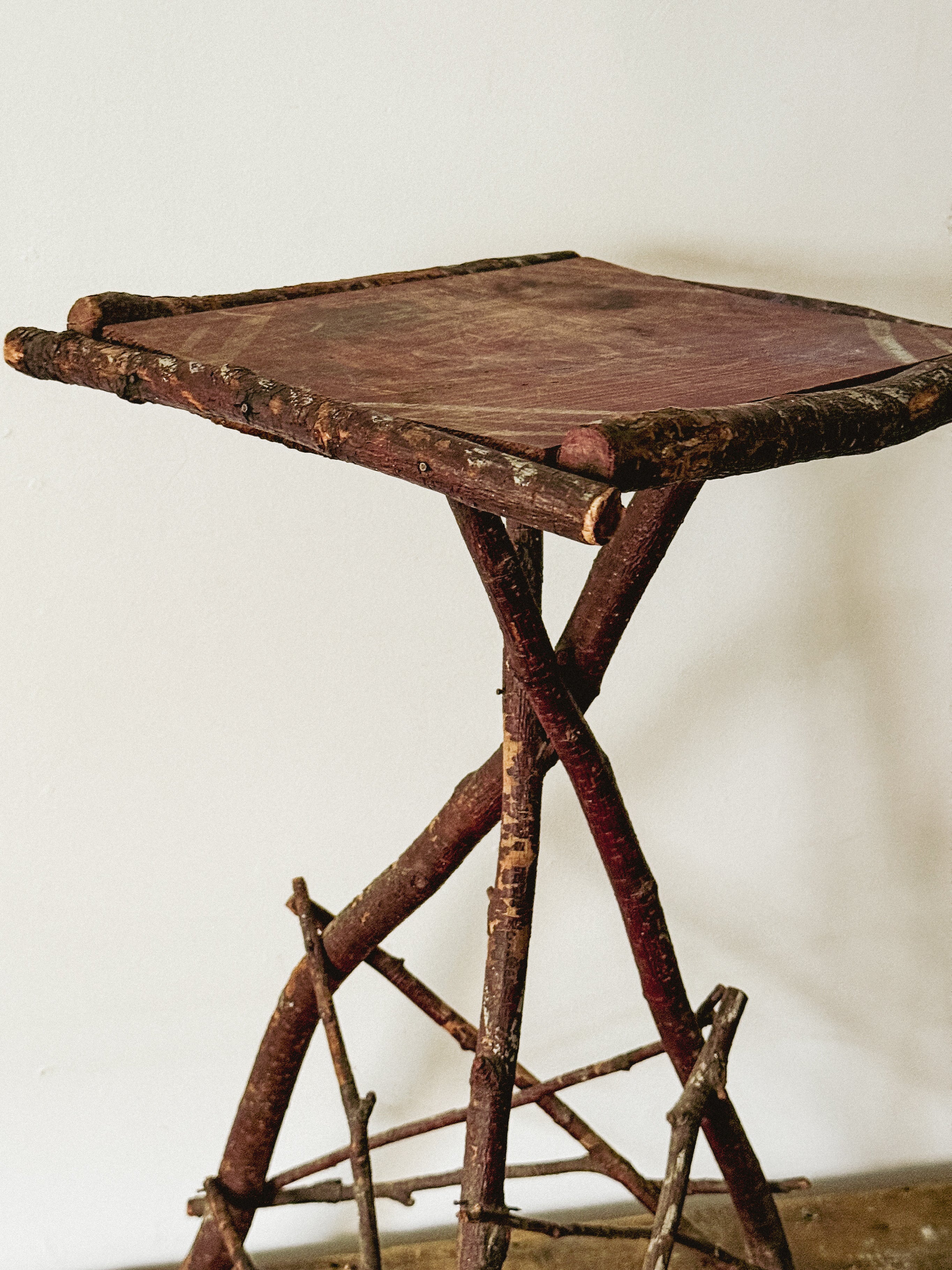 Folk Art Adirondack Twig Side Table