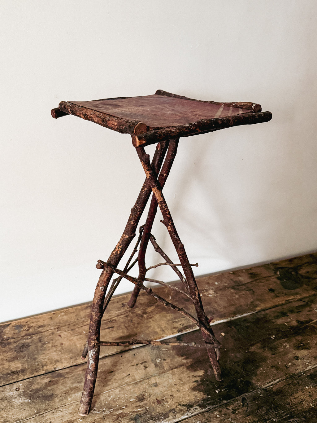 Folk Art Adirondack Twig Side Table