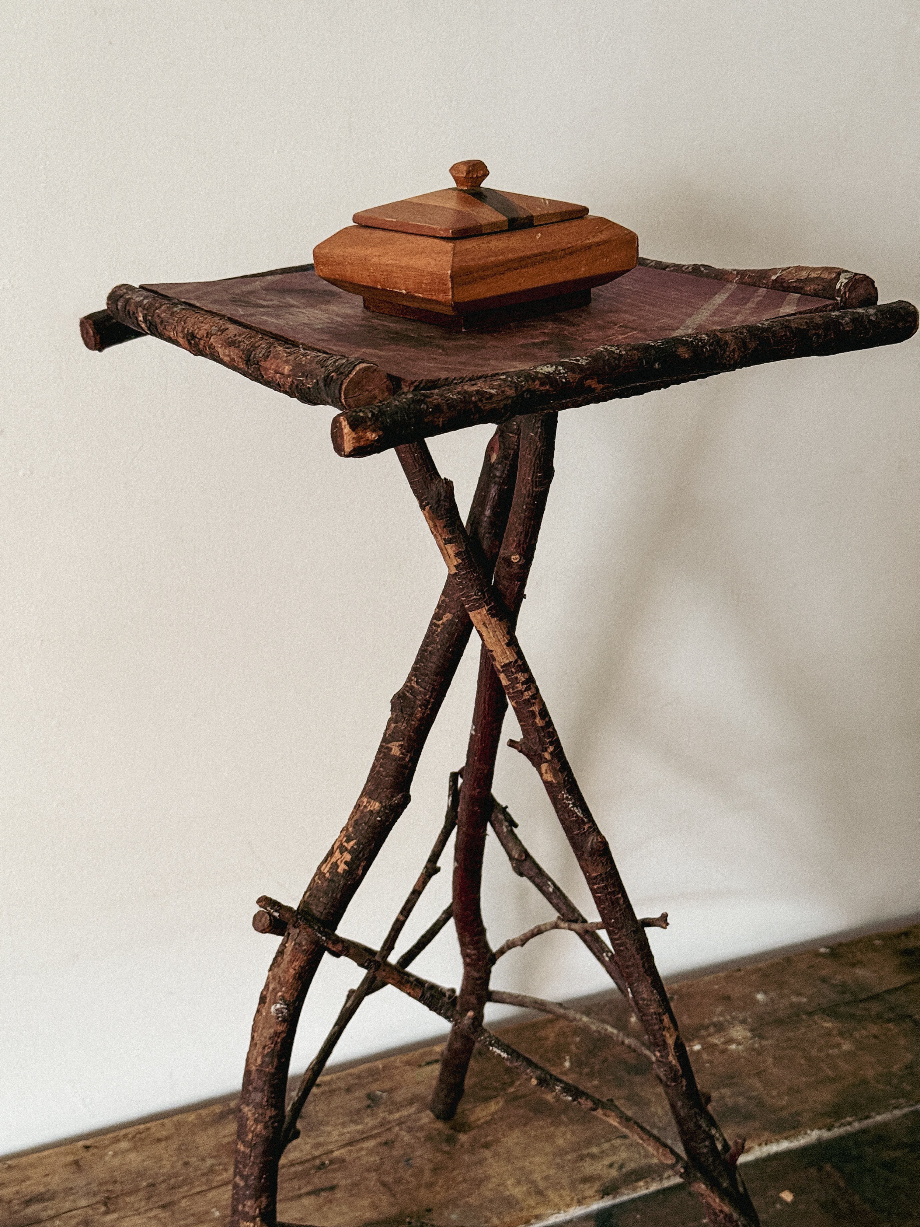 Folk Art Adirondack Twig Side Table