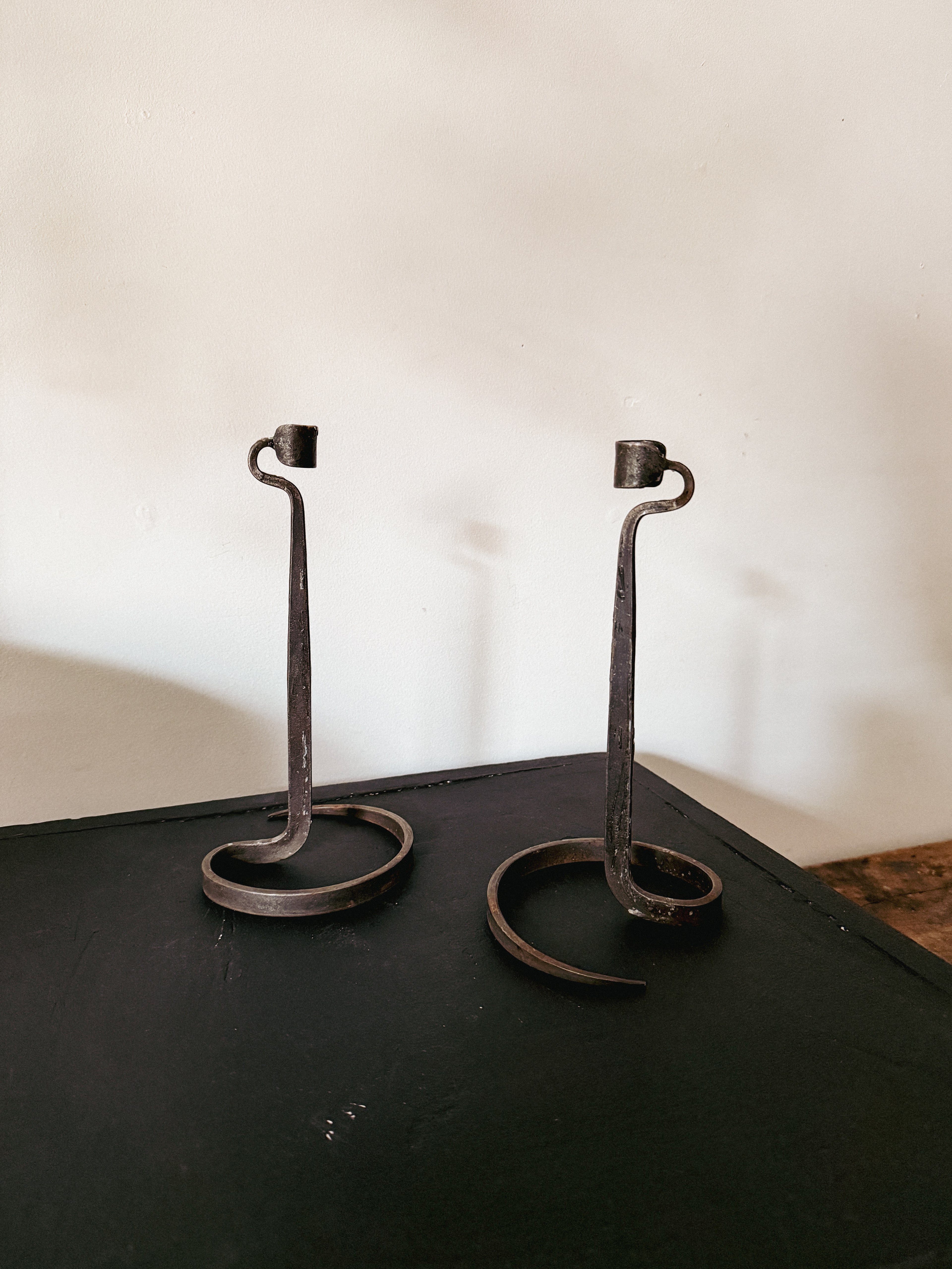 Wrought Iron Candlestick Holders
