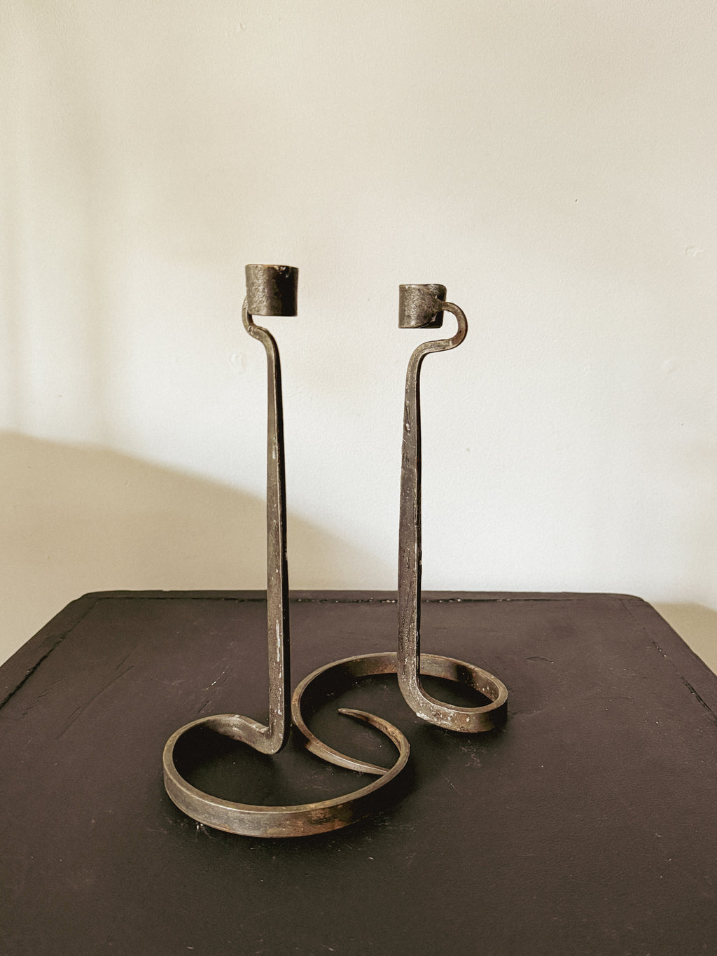 Wrought Iron Candlestick Holders