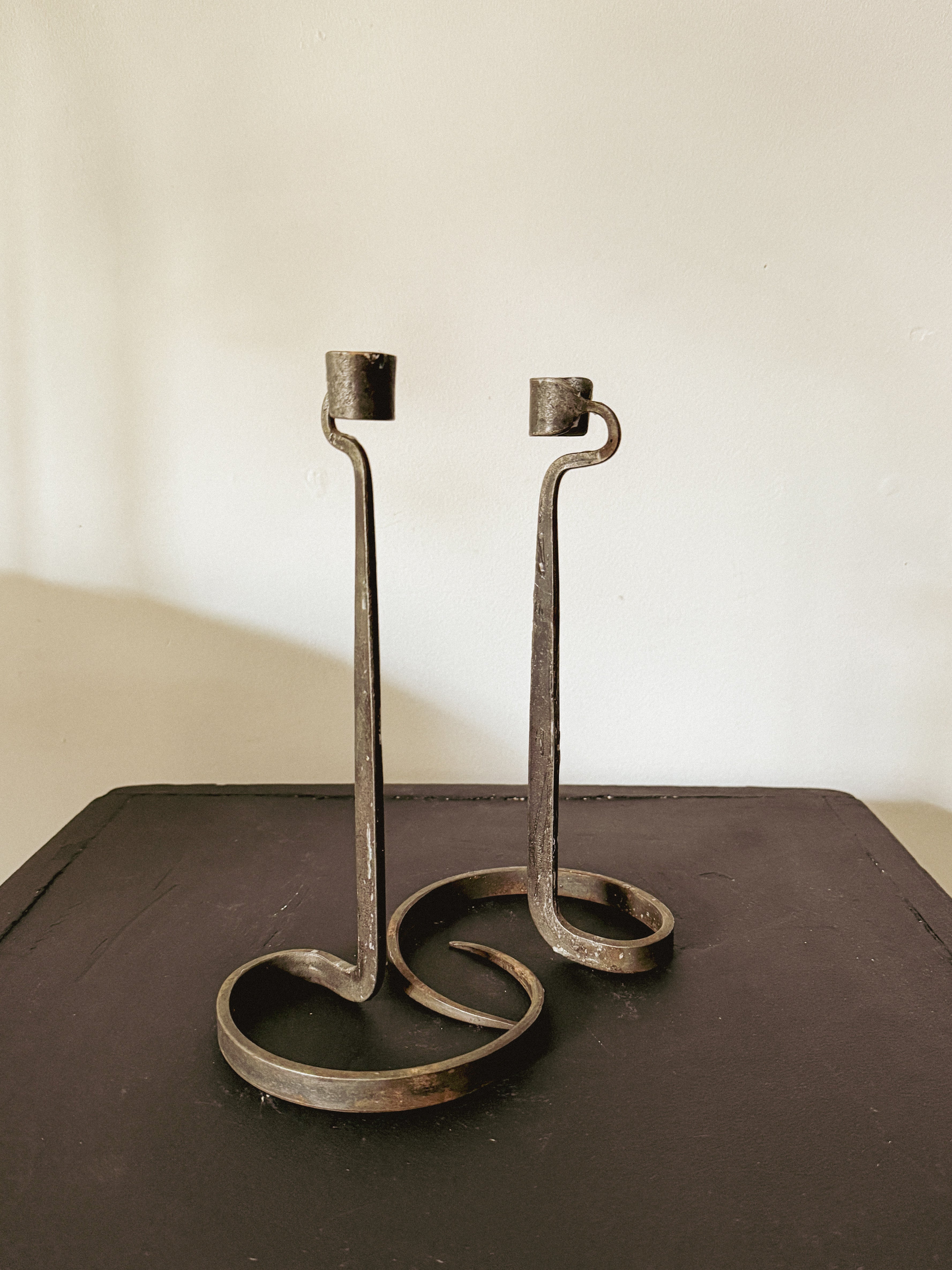 Wrought Iron Candlestick Holders