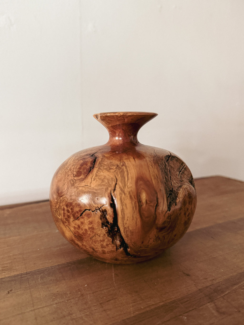Burl wood vase