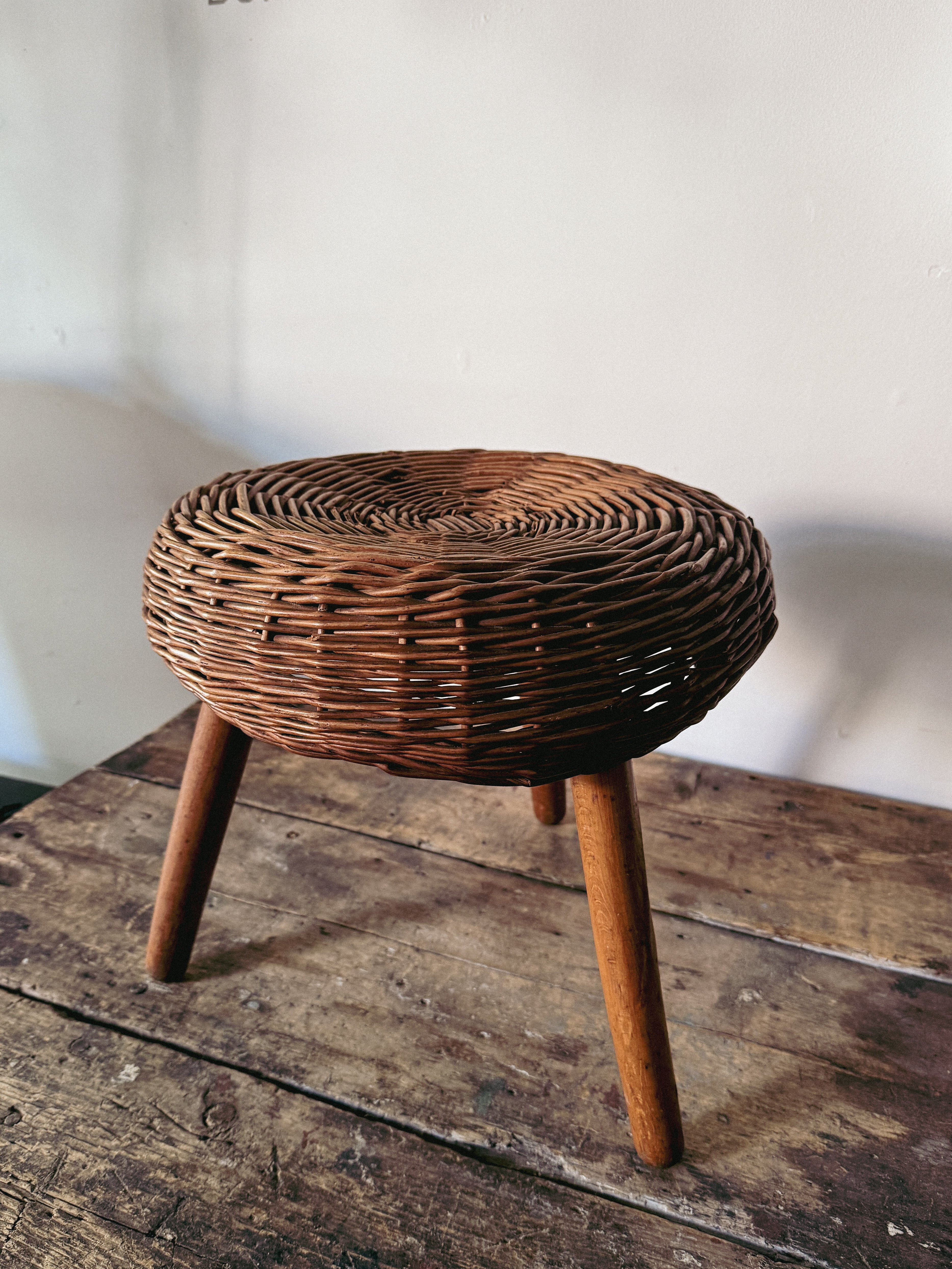 Tony Paul Attributed Wicker Stool