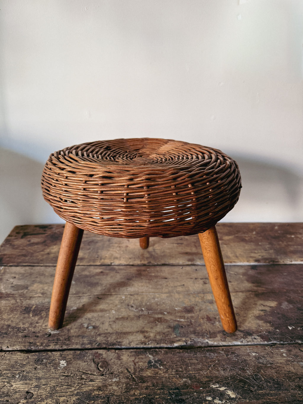 Tony Paul Attributed Wicker Stool