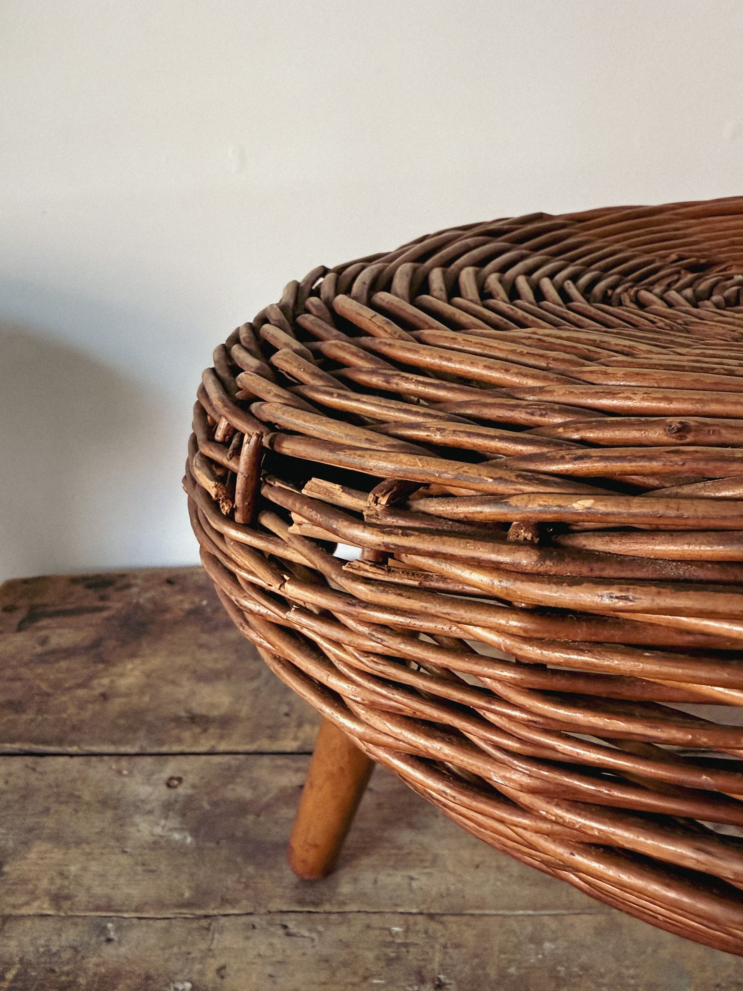 Tony Paul Attributed Wicker Stool