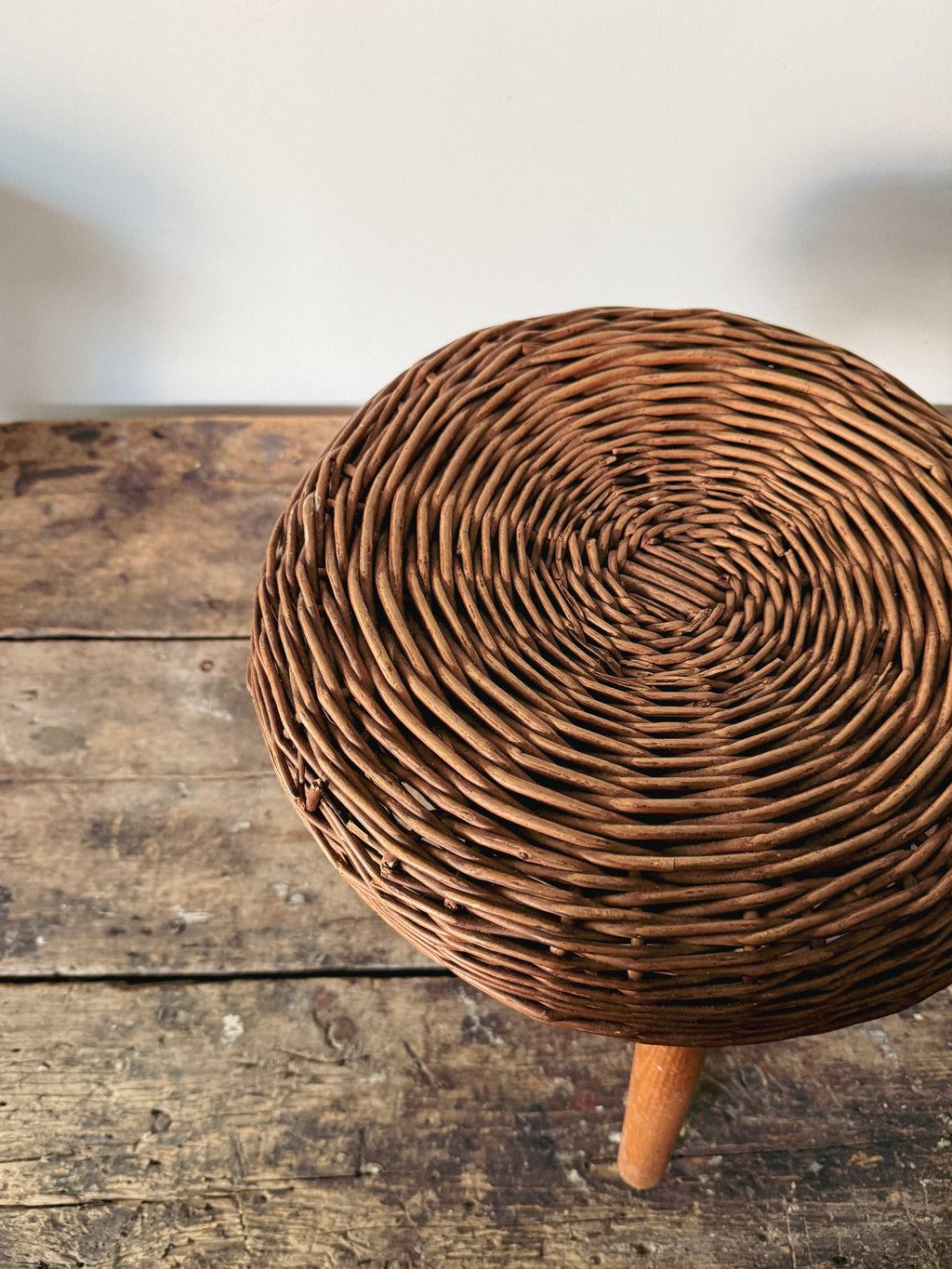 Tony Paul Attributed Wicker Stool