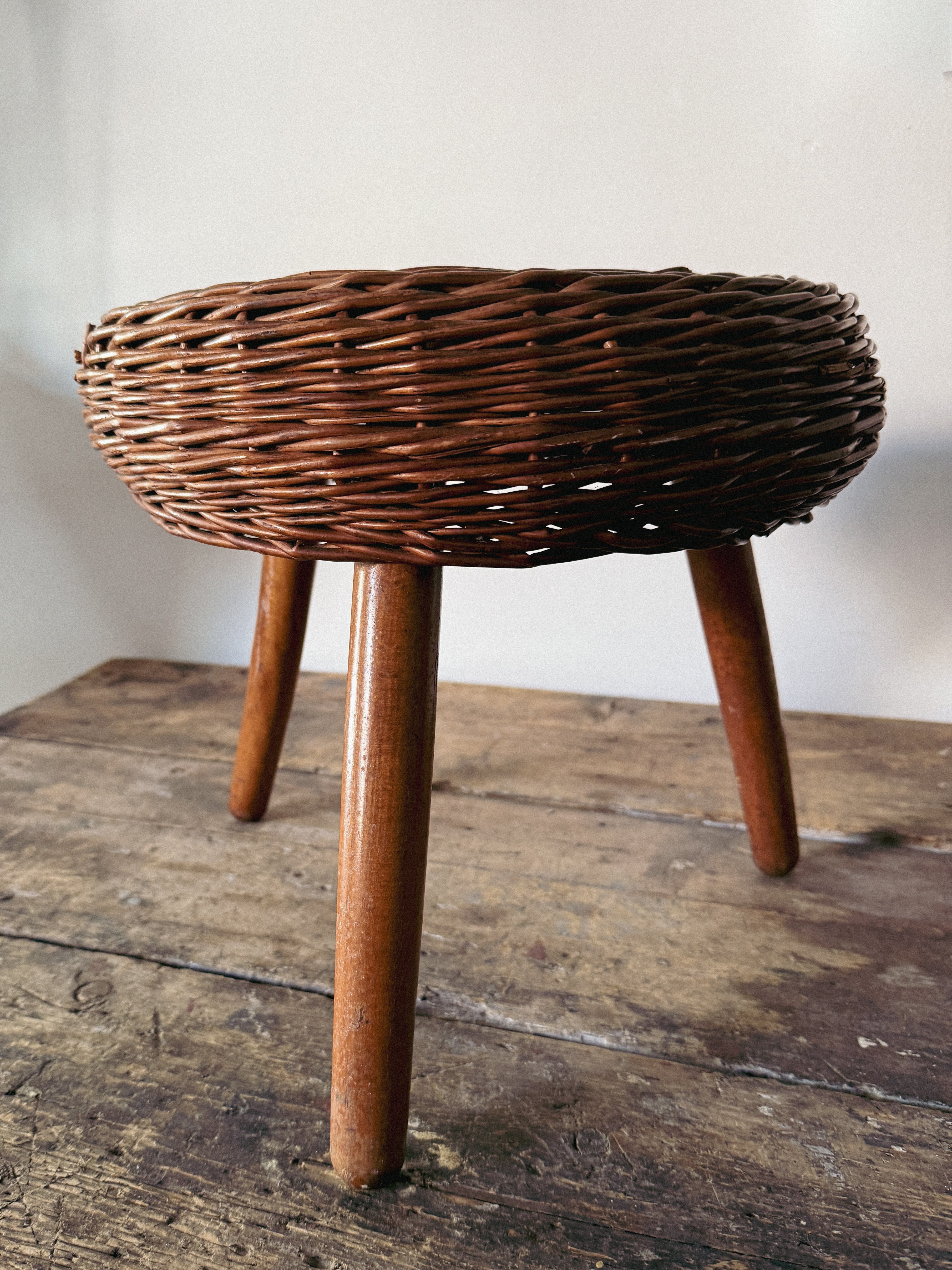 Tony Paul Attributed Wicker Stool