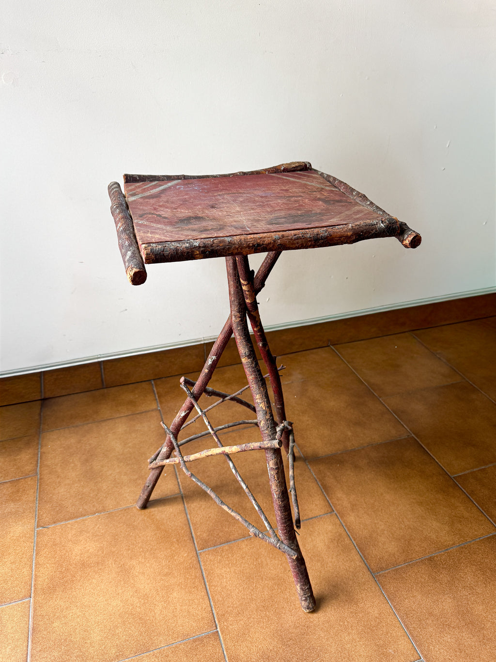 Folk Art Adirondack Twig Side Table